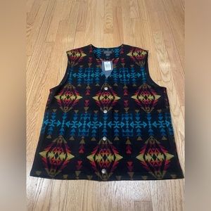 Pendleton Wool Vest Navajo Aztec Southwestern Cowboy Mens